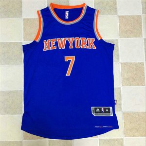 Maillot De Basket New York Knicks Carmelo Anthony 7 Brode AU Fabric Bleu